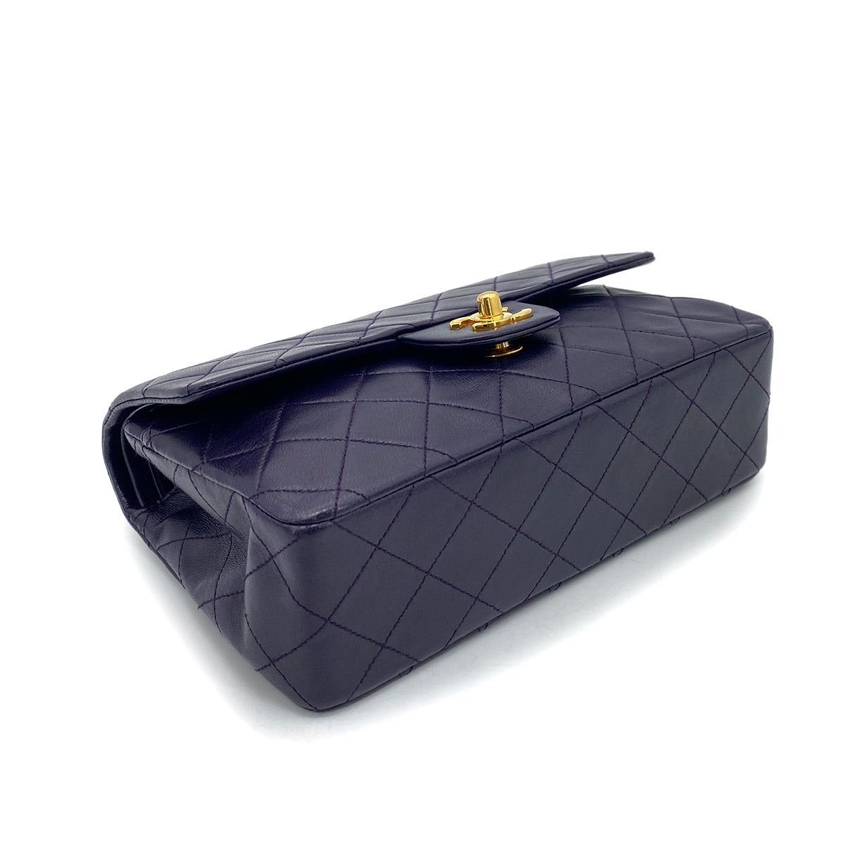 CHANEL VINTAGE CLASSIC FLAP SMALL CHAIN SHOULDER BAG PURPLE LAMB SKIN 90259893