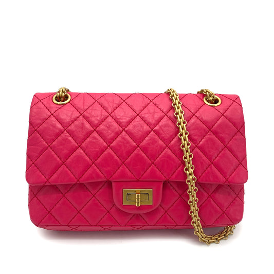 CHANEL 2.55 CHAIN SHOULDER BAG PINK LEATHER 90259901
