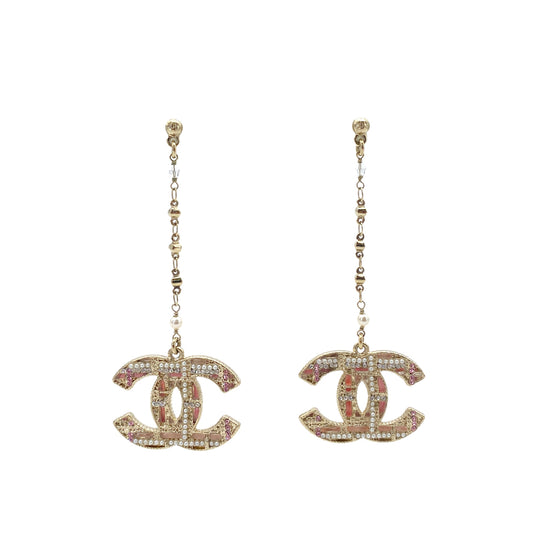CHANEL EARRINGS COCOMARK SWING TWEED MOTIF ACCESSORY A19B 90259957