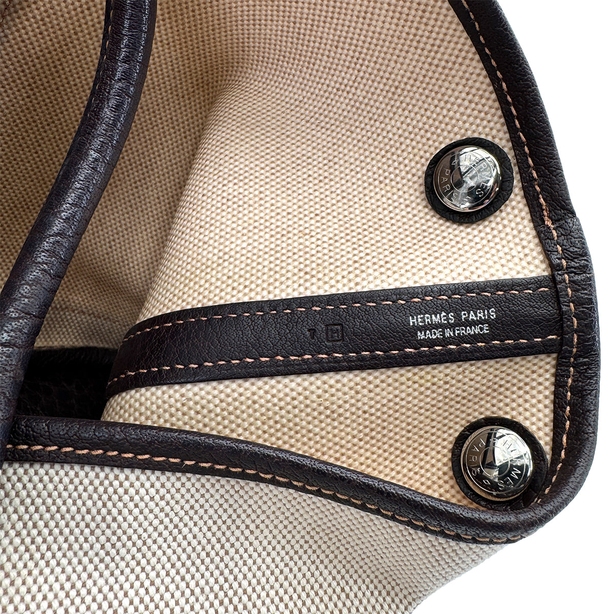 HERMES GARDEN PARTY TPM MARON TOILE H TOTE SHOULDER BAG □H 90260106