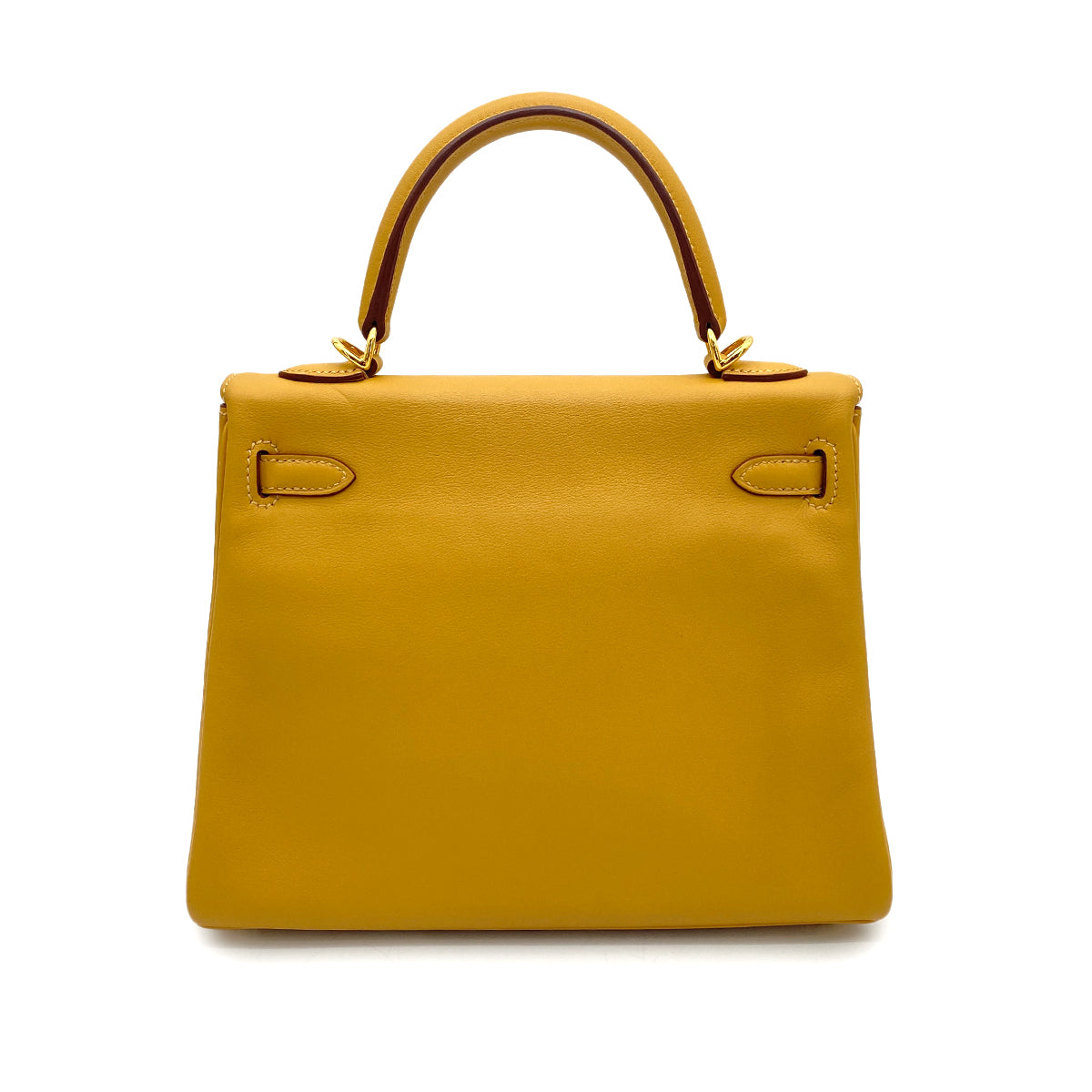 HERMES KELLY 25 RETOURNE CURRY SWIFT HAND SHOULDER BAG T GHW 90260110