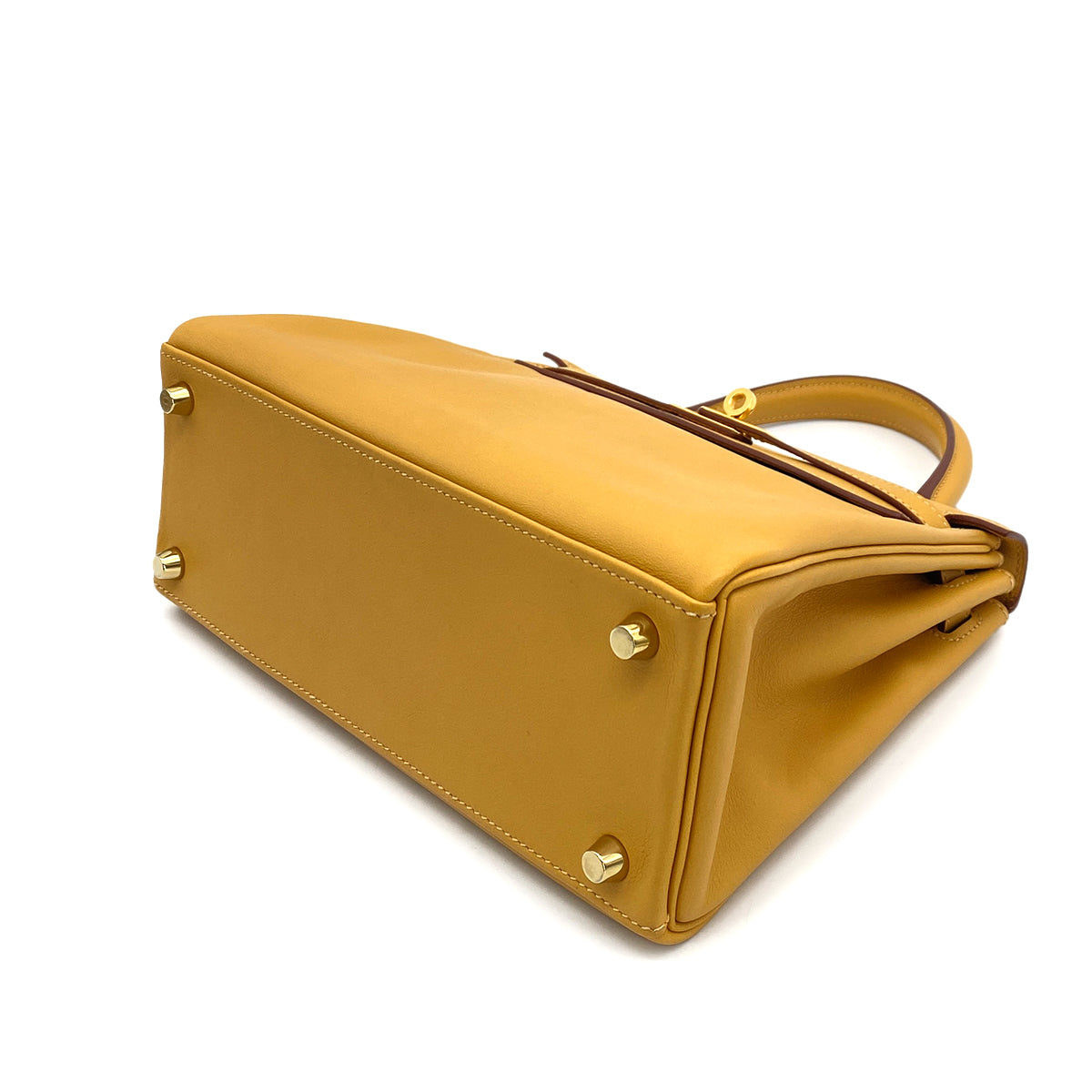 HERMES KELLY 25 RETOURNE CURRY SWIFT HAND SHOULDER BAG T GHW 90260110