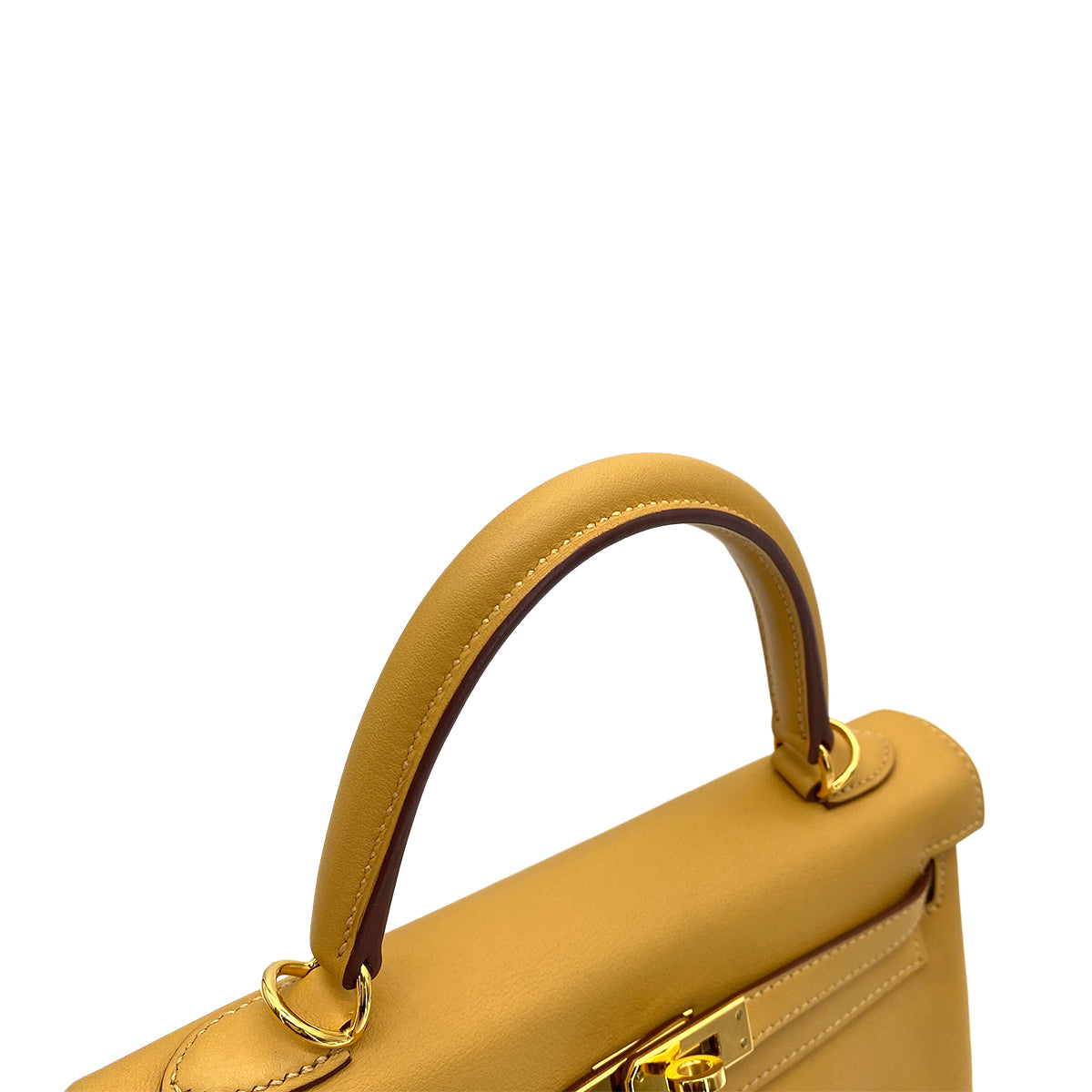 HERMES KELLY 25 RETOURNE CURRY SWIFT HAND SHOULDER BAG T GHW 90260110