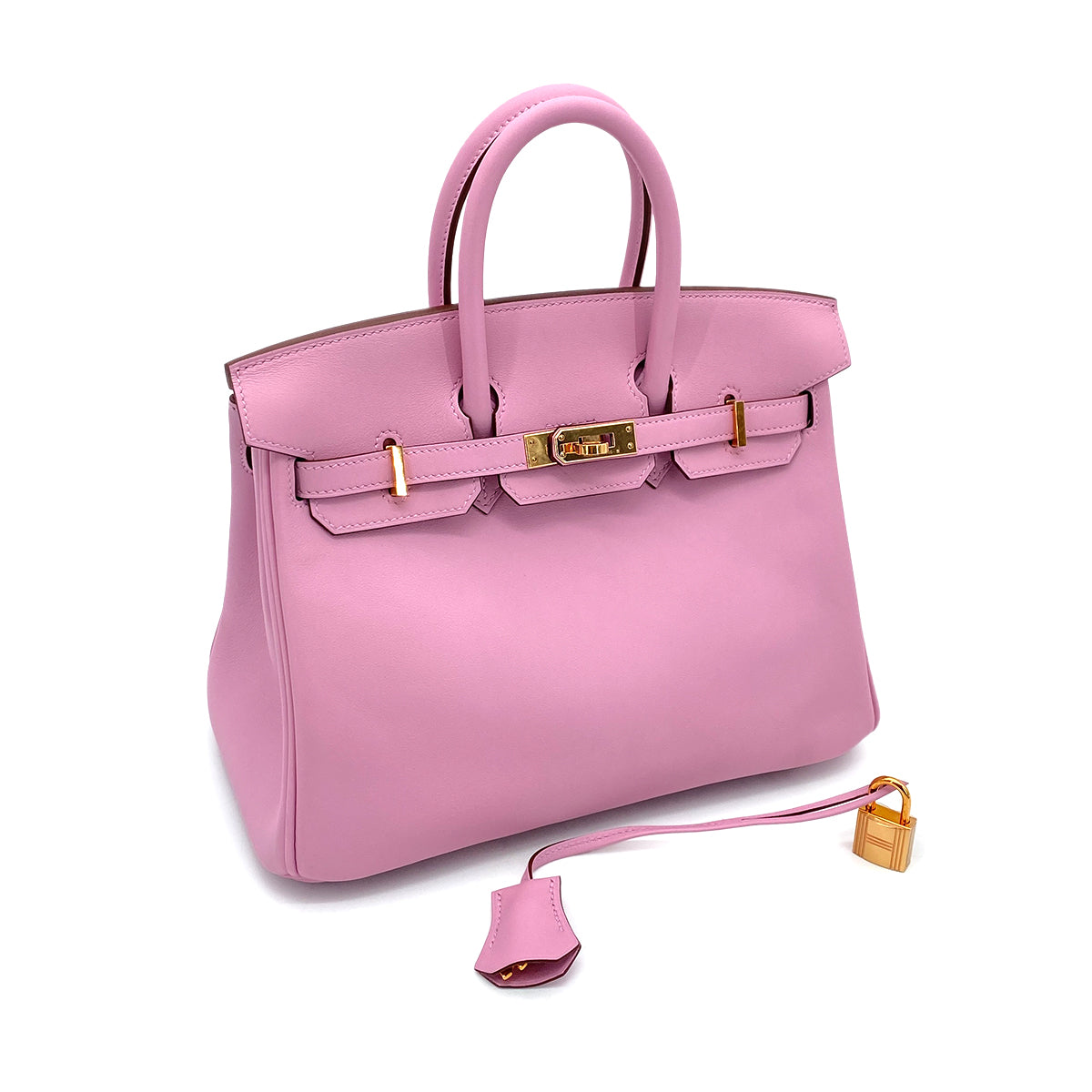 HERMES BIRKIN 25 MAUVE SYLVESTRE SWIFT HAND BAG Z GHW 90260112