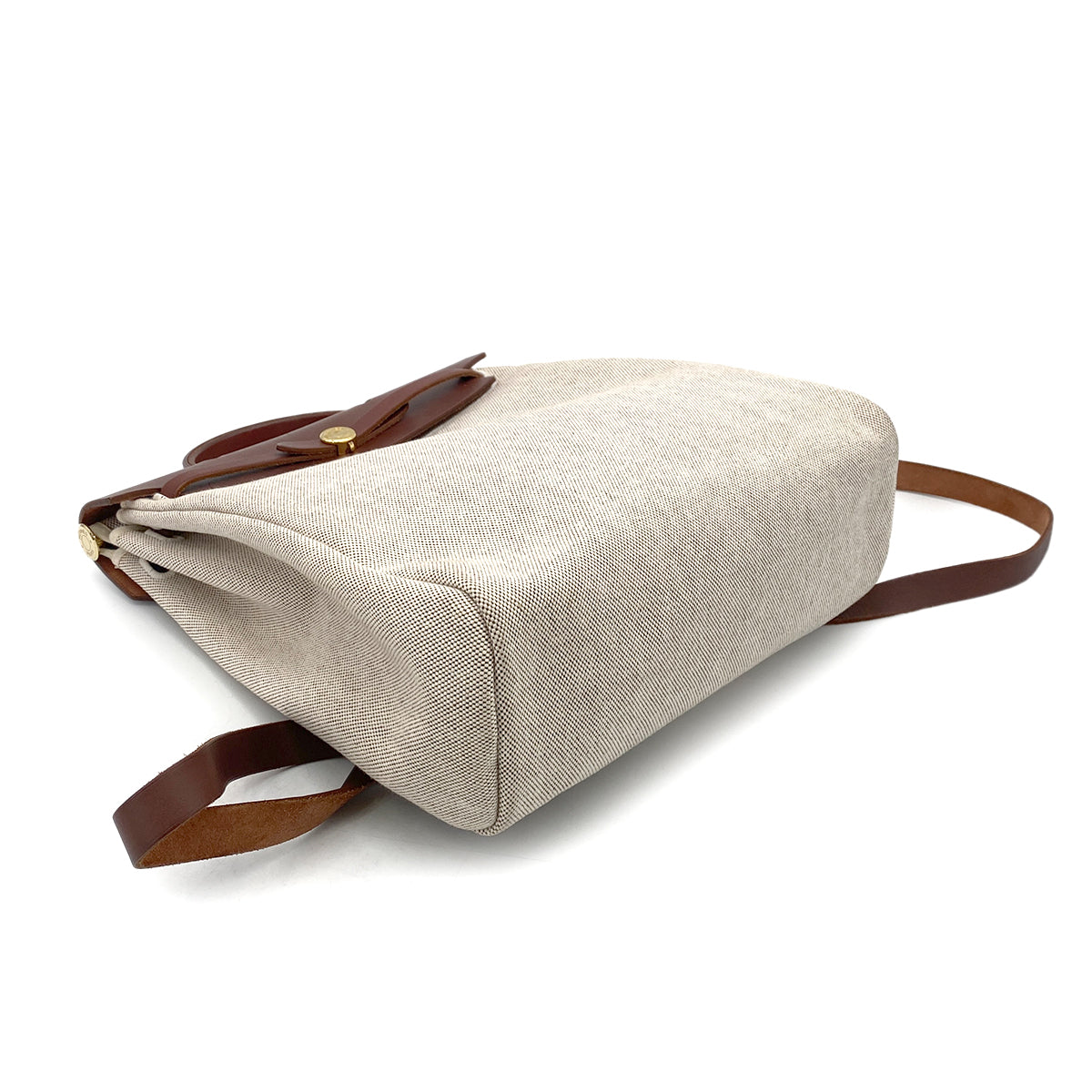 HERMES HER BAG AD PM NATUREL BROWN TOILE H BACK PACK □E 90260126