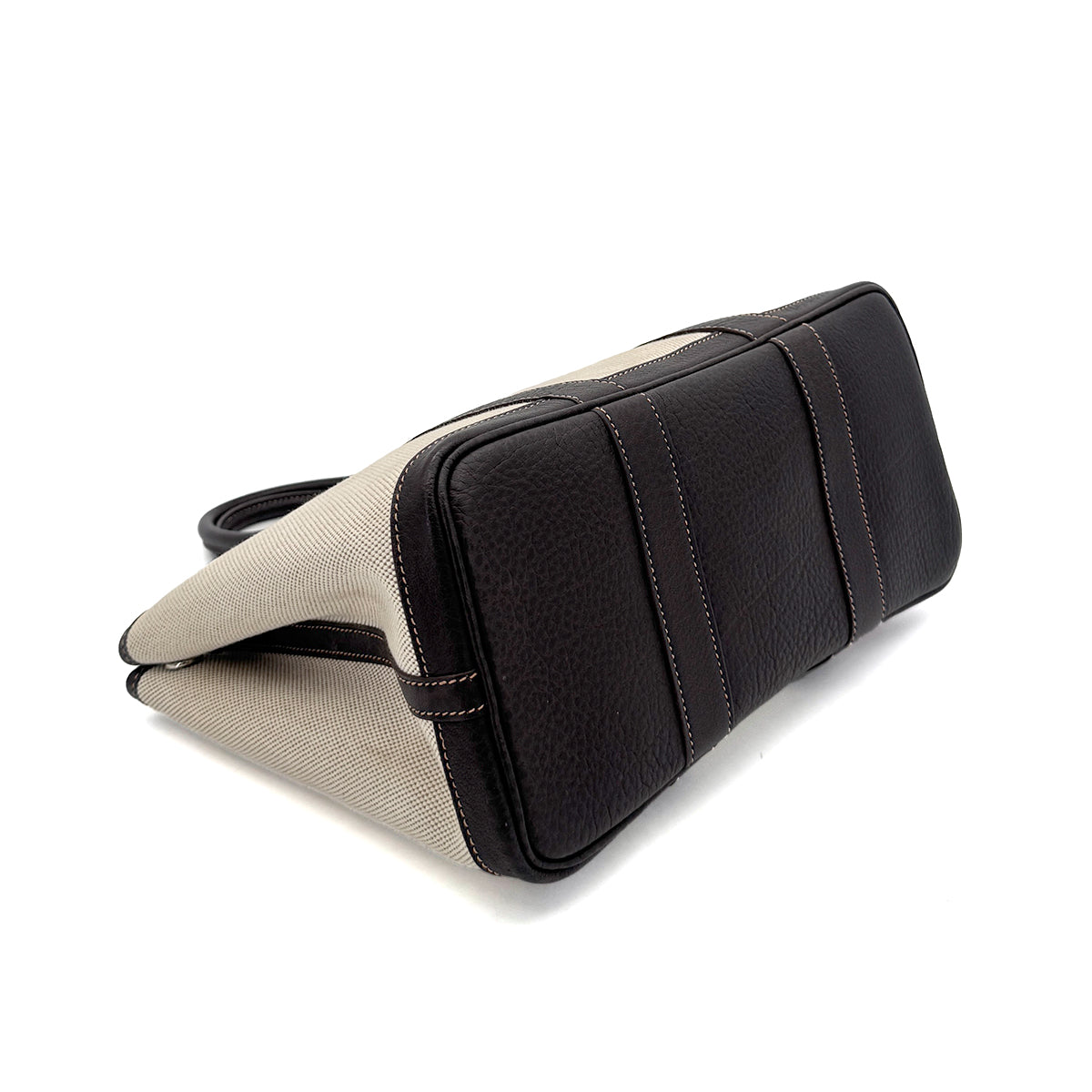 HERMES GARDEN PARTY TPM MARRON TOILE H TOTE SHOULDER BAG □I 90260143