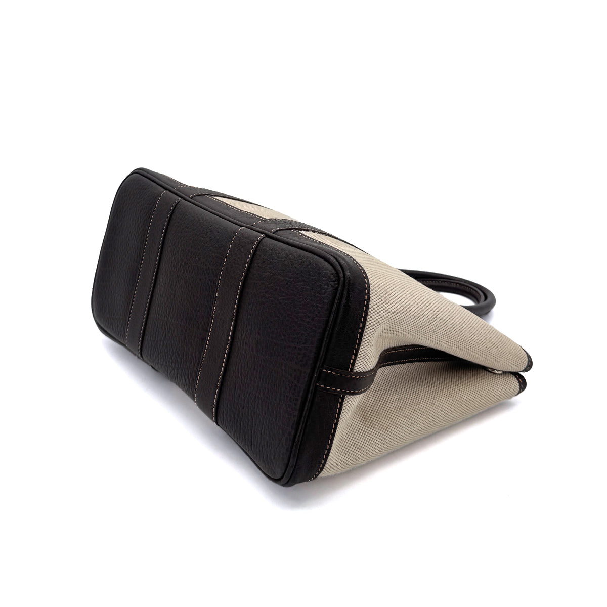 HERMES GARDEN PARTY TPM MARRON TOILE H TOTE SHOULDER BAG □I 90260143