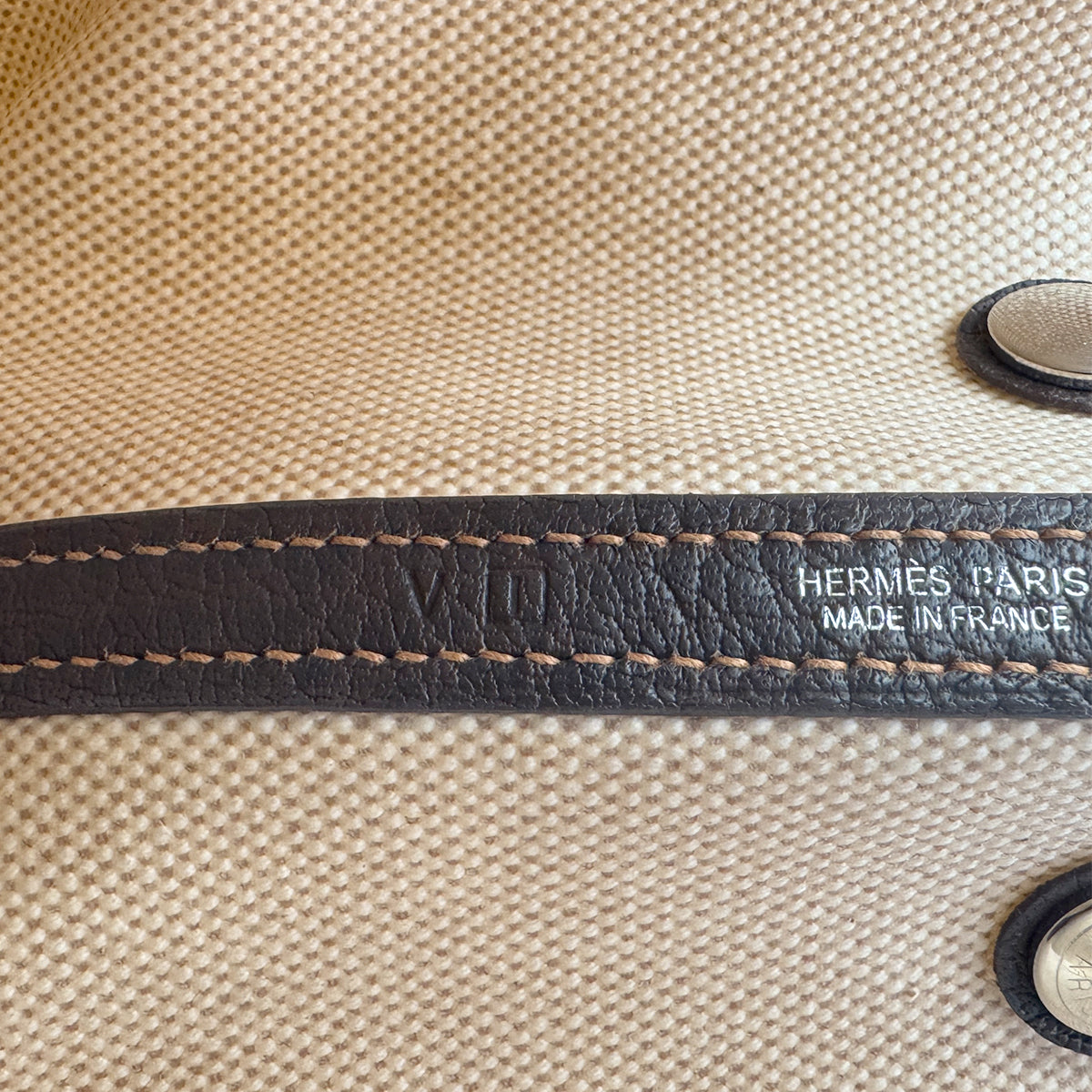 HERMES GARDEN PARTY TPM MARRON TOILE H TOTE SHOULDER BAG □I 90260143