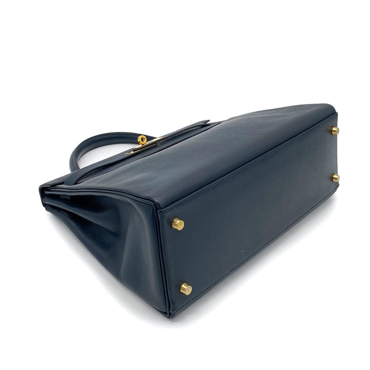 HERMES KELLY 32 RETOURNE NAVY COUCHEVEL HAND SHOULDER BAG 〇Y 90260148