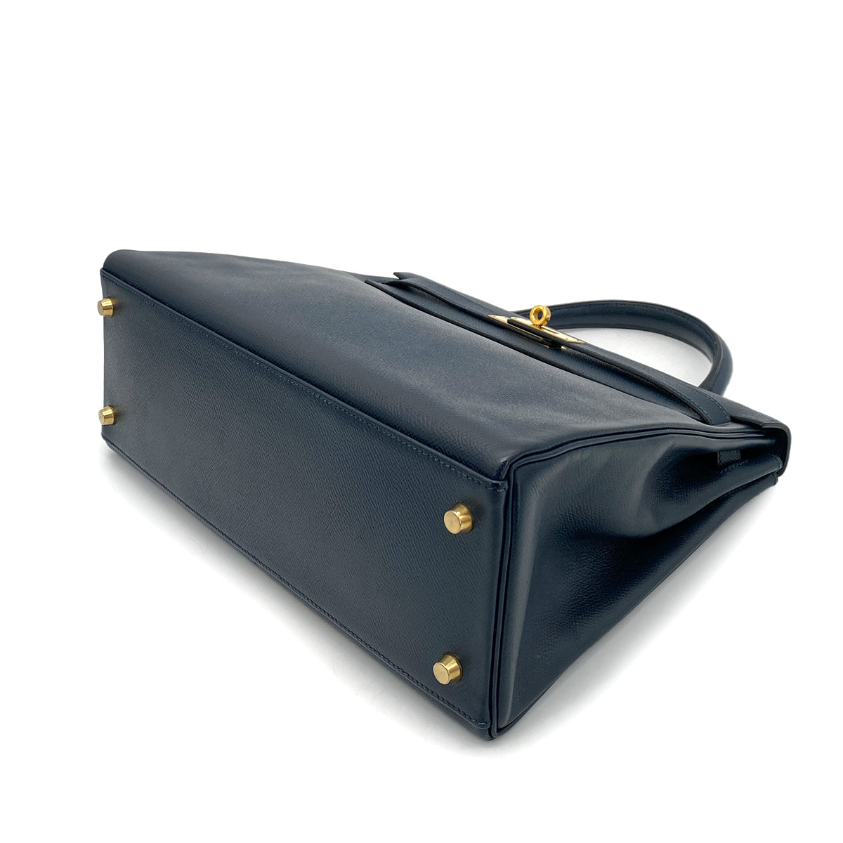 HERMES KELLY 32 RETOURNE NAVY COUCHEVEL HAND SHOULDER BAG 〇Y 90260148