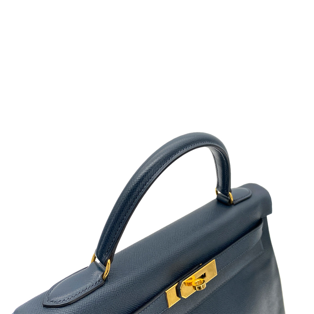 HERMES KELLY 32 RETOURNE NAVY COUCHEVEL HAND SHOULDER BAG 〇Y 90260148
