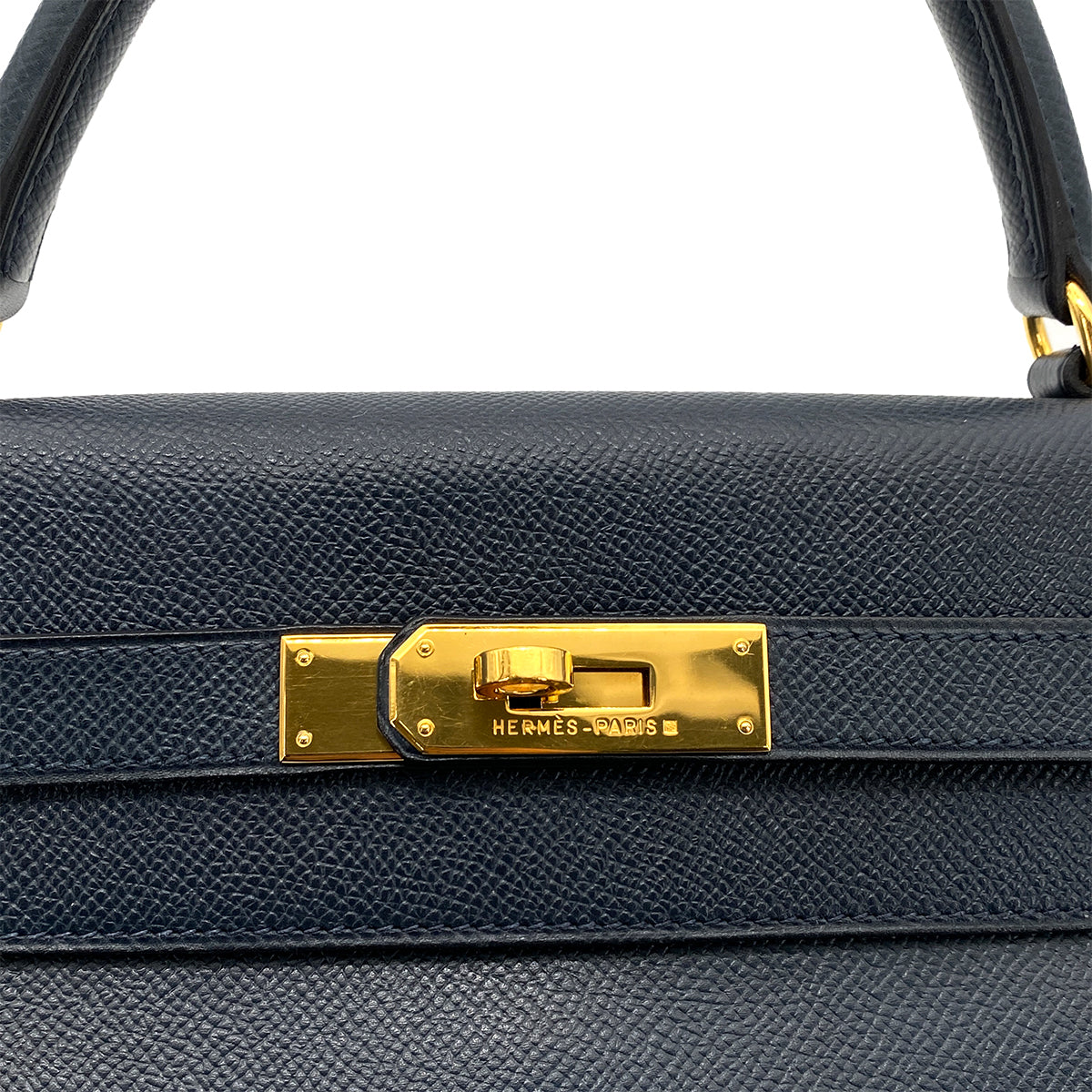 HERMES KELLY 32 RETOURNE NAVY COUCHEVEL HAND SHOULDER BAG 〇Y 90260148
