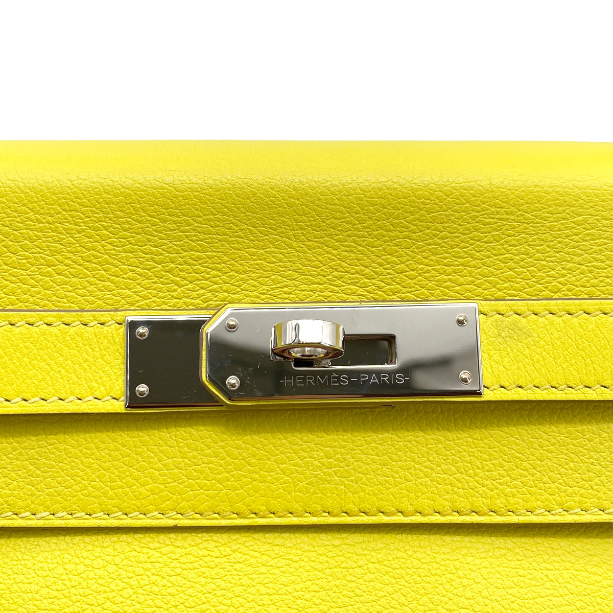 HERMES KELLY 28  RETOURNE LIME EVERCOLOR HAND SHOULDER BAG Y SHW 90260175