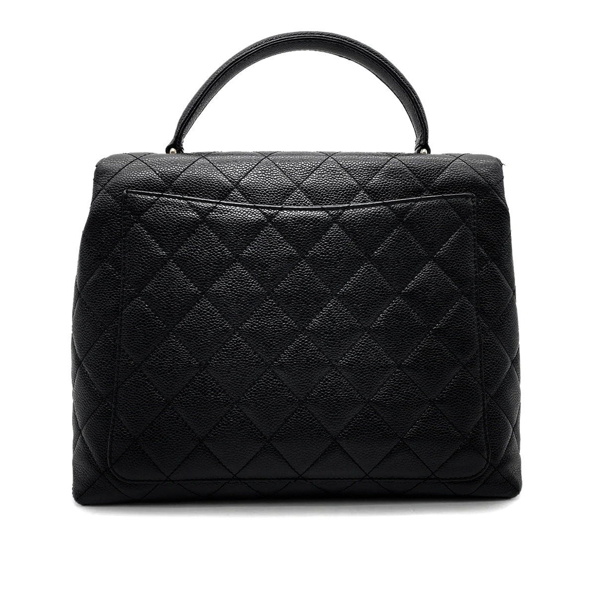 CHANEL VINTAGE MATELASSE HAND BAG BLACK CAVIAR SKIN 90260196