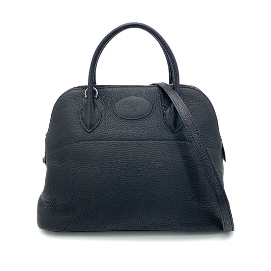 HERMES BOLIDE 31 BLACK TAURILLON CLEMENCE HAND SHOULDER BAG □J SHW 90260426