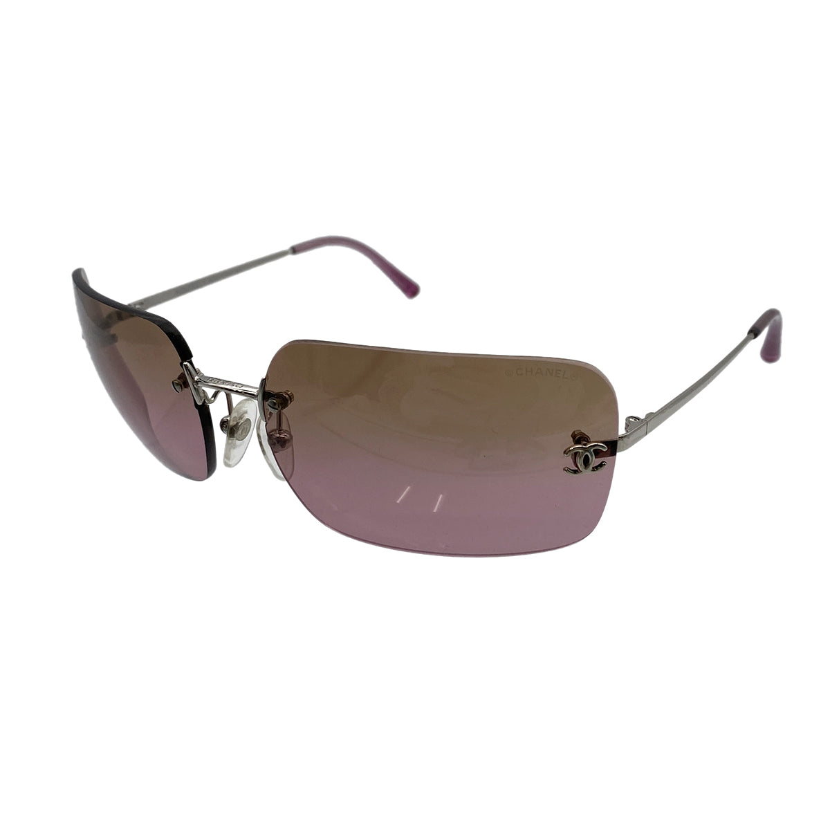 CHANEL VINTAGE SUNGLASSES COCOMARK SILVER EYEWEAR 90260453