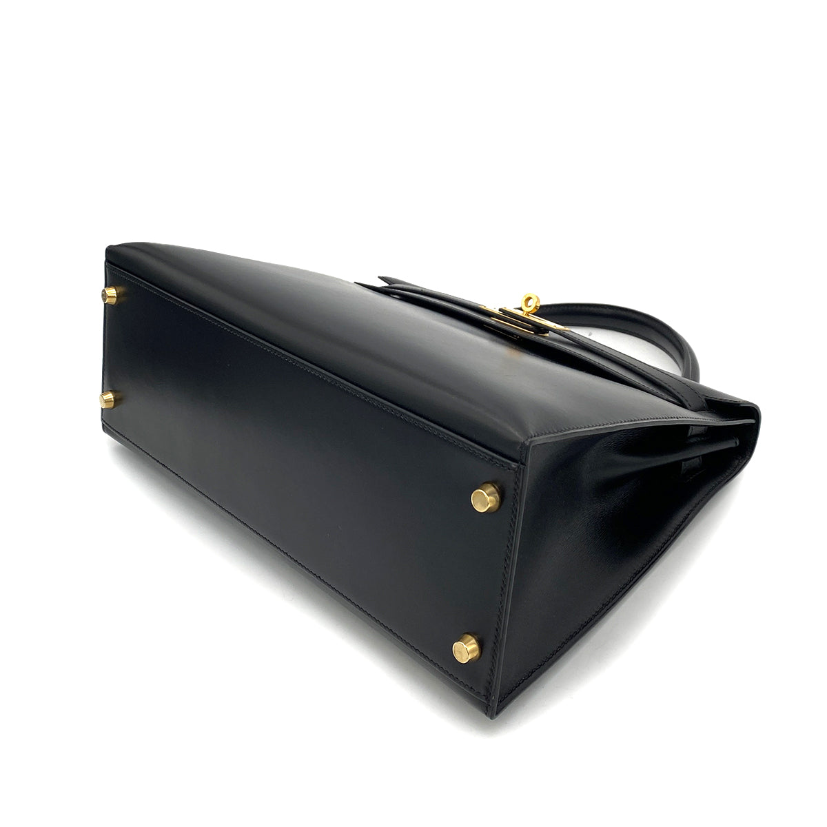 HERMES KELLY 32 SELLIER BLACK BOXCALF HAND SHOULDER BAG 〇Z GHW 90260461