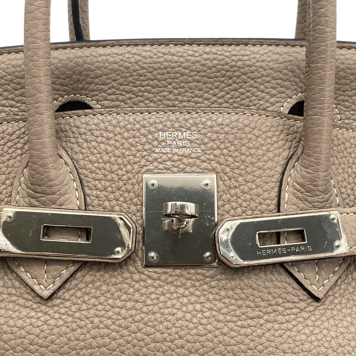 HERMES BIRKIN 30 GRIS TOURTERELLE TAURILLON CLEMENCE HAND BAG □N SHW 90260466