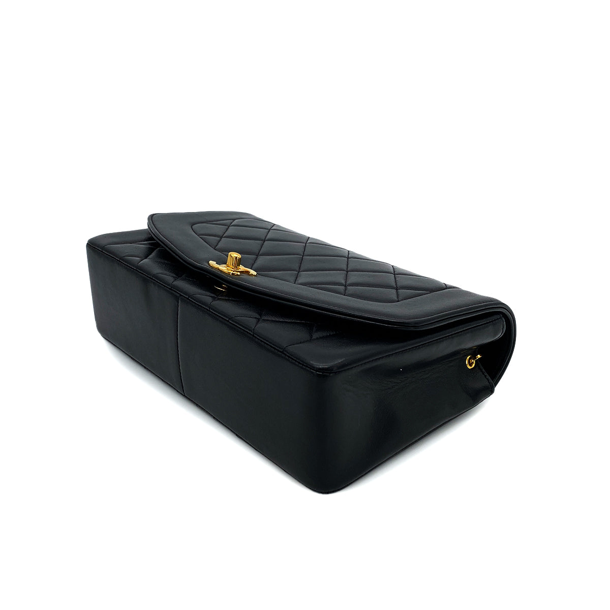 CHANEL VINTAGE DIANA MEDIUM CHAIN SHOULDER BAG BLACK LAMB SKIN  90260467