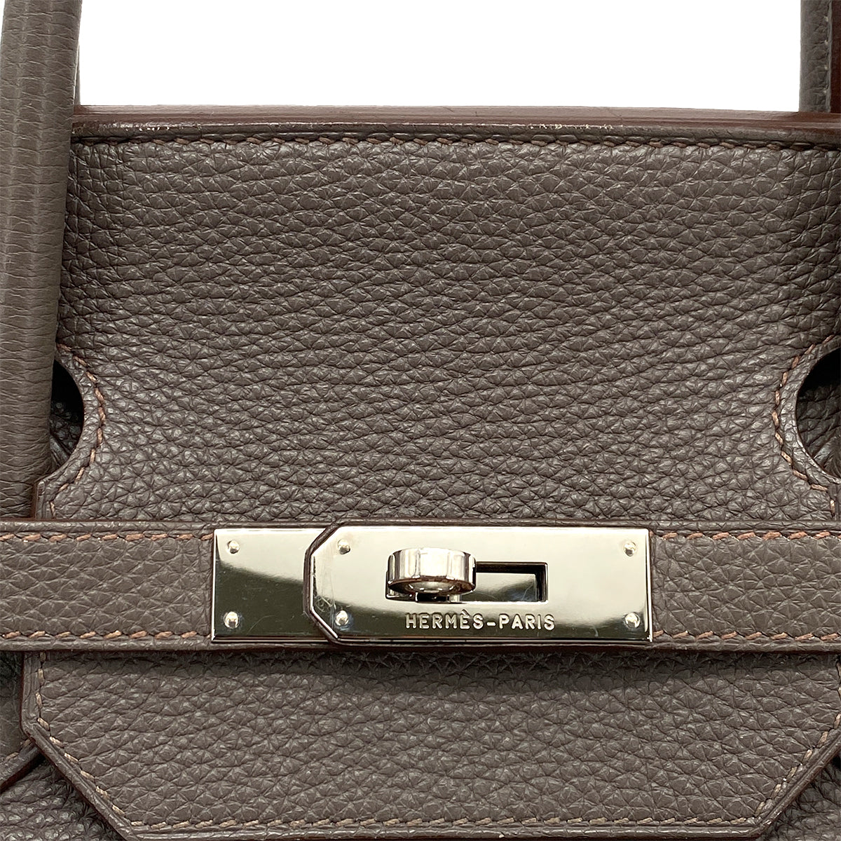 HERMES BIRKIN 40 ETAIN TAURILLON CLEMENCE HAND BAG □O SHW 90260470