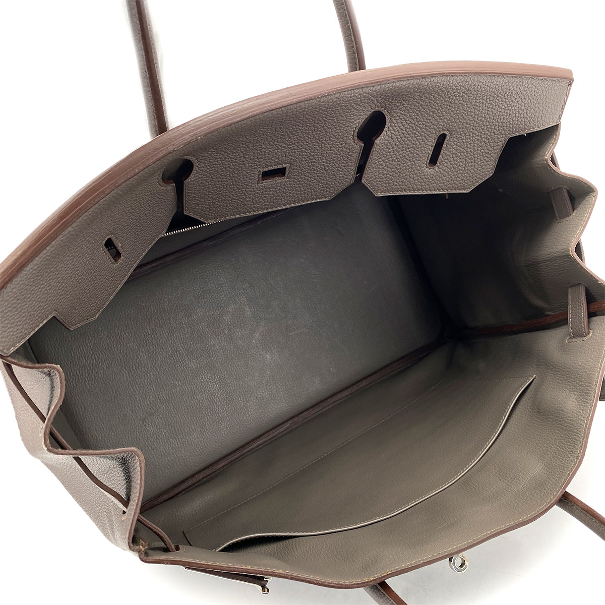 HERMES BIRKIN 40 ETAIN TAURILLON CLEMENCE HAND BAG □O SHW 90260470