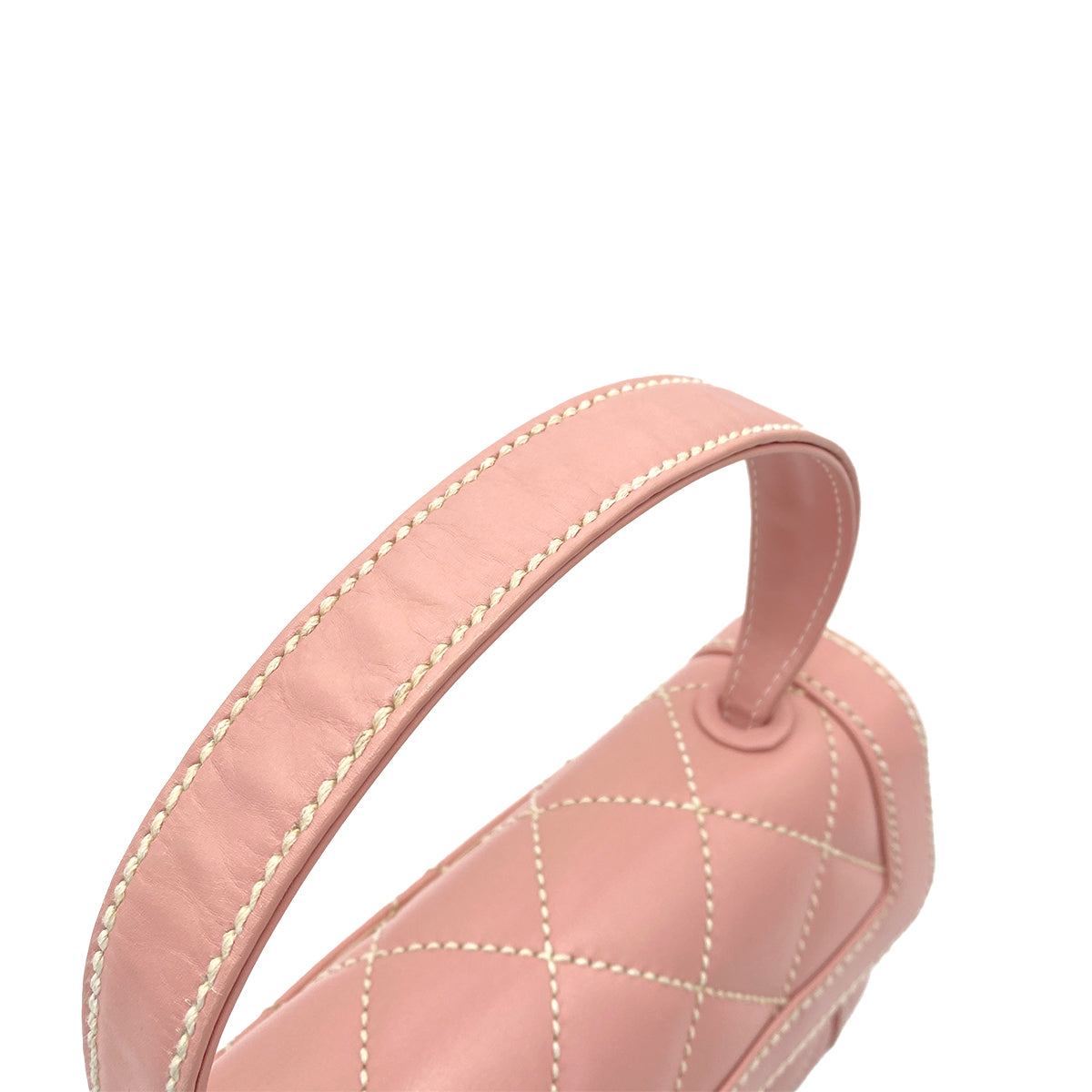 CHANEL VINTAGE WILD STITCH HAND BAG PINK LEATHER 90260472
