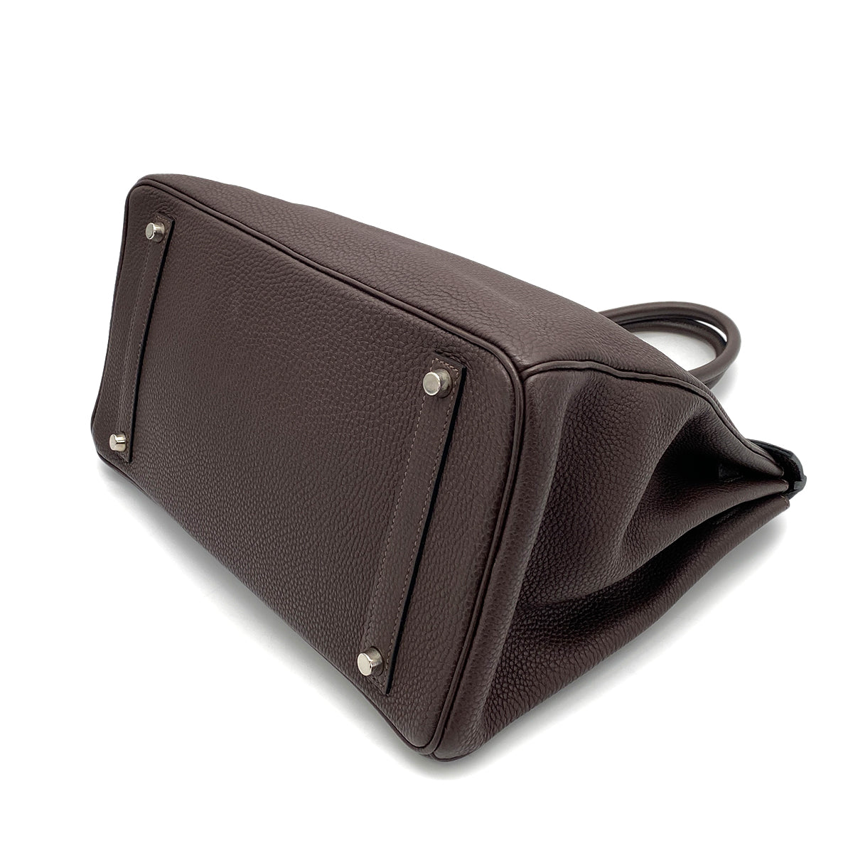 HERMES BIRKIN 35 EBENE TAURILLON CLEMENCE HAND BAG □H SHW 90260482