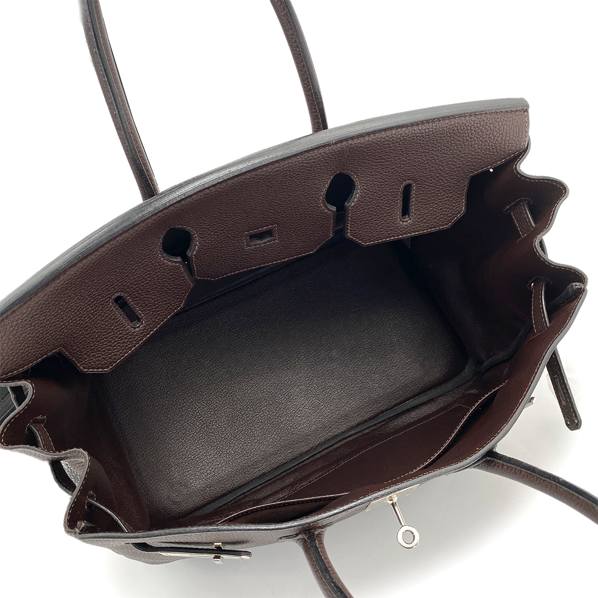 HERMES BIRKIN 35 EBENE TAURILLON CLEMENCE HAND BAG □H SHW 90260482