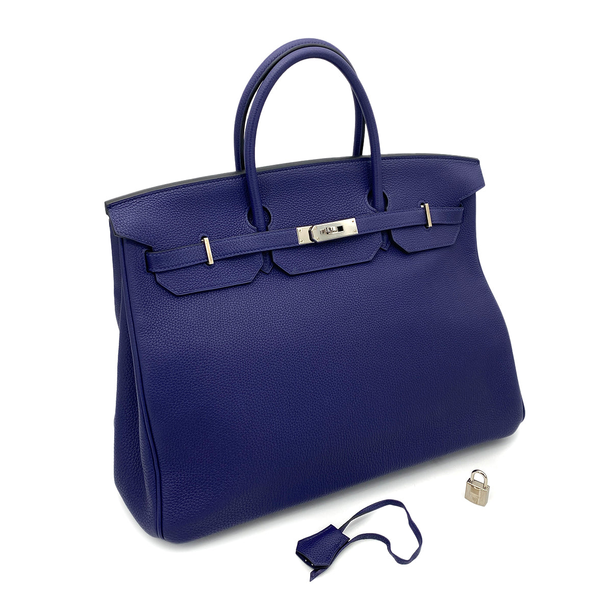 HERMES BIRKIN 40 BLUE ENCRE TOGO HAND BAG C SHW 90260491
