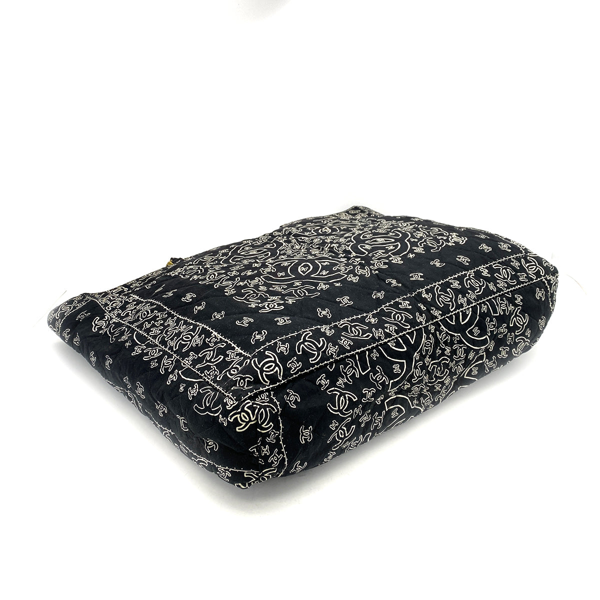 CHANEL VINTAGE PAISLEY TOTE SHOULDER BAG CANVAS 90260508