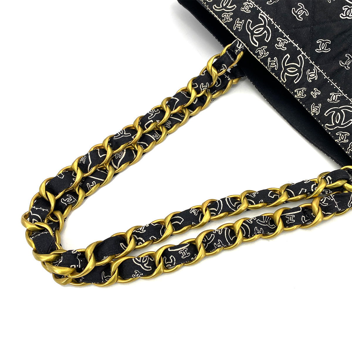 CHANEL VINTAGE PAISLEY TOTE SHOULDER BAG CANVAS 90260508