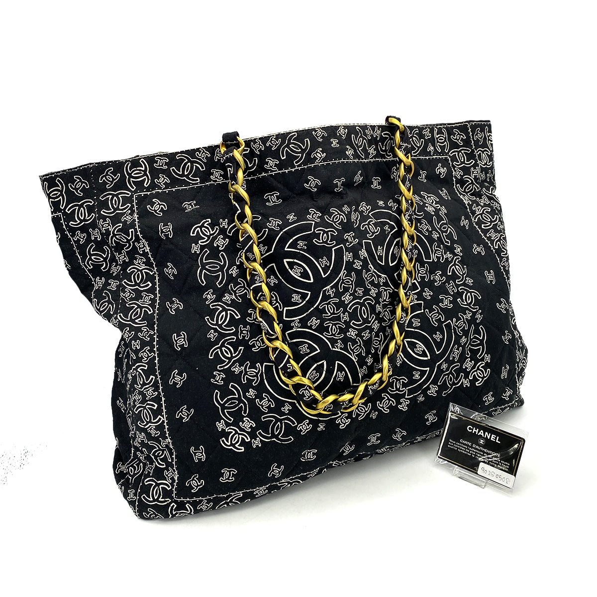 CHANEL VINTAGE PAISLEY TOTE SHOULDER BAG CANVAS 90260508