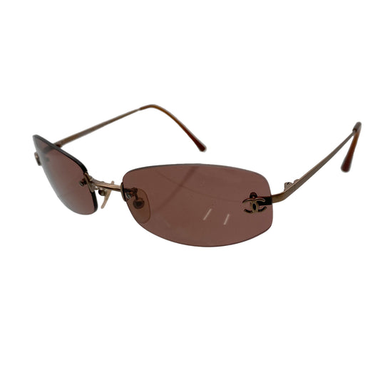 CHANEL VINTAGE SUNGLASSES COCOMARK BROWN EYEWEAR 90261169