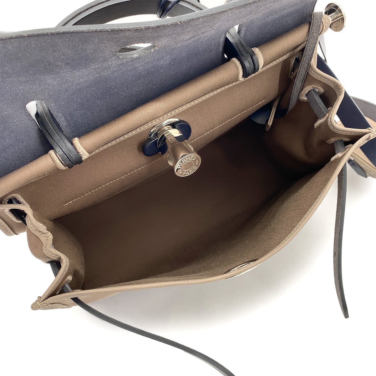 HERMES HER BAG ZIP 31 ETOUPE BLUE INDIGO TOILE OFFICIER VACHE HUNTER TOTE SHOULDER A 90261201