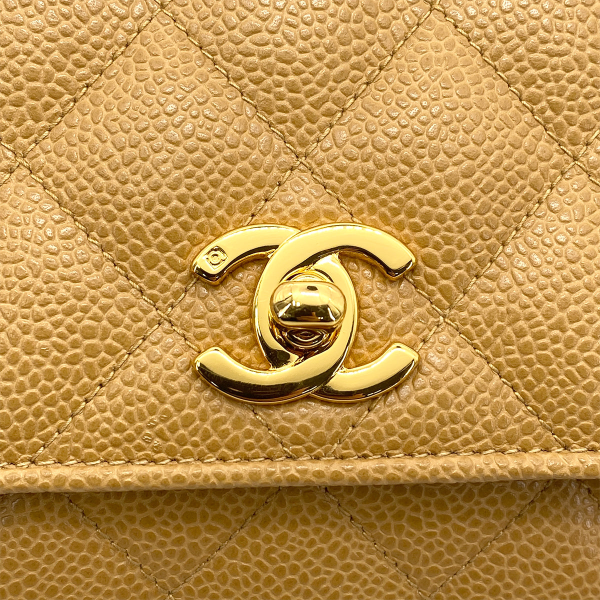 CHANEL VINTAGE MATELASSE HAND BAG BEIGE CAVIAR SKIN 90261206