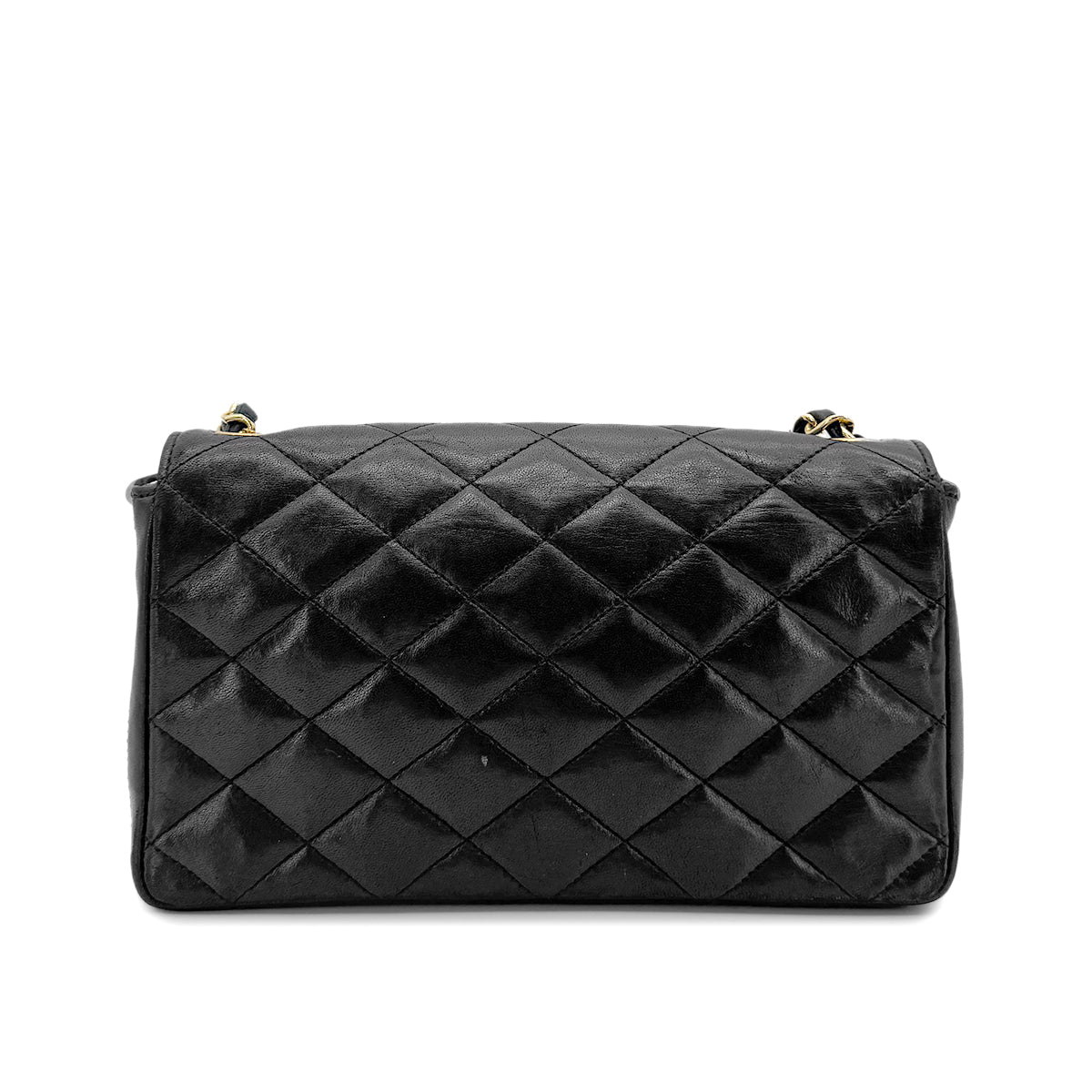 CHANEL VINTAGE MATELASSE BIG COCO CHAIN SHOULDER BAG BLACK LAMB SKIN 90261208