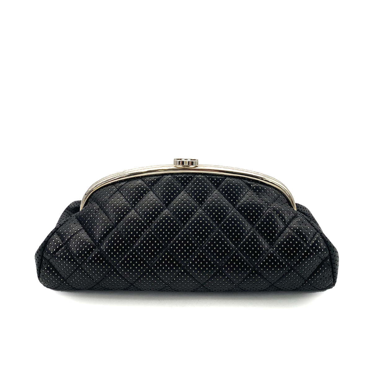 CHANEL VINTAGE CLUTCH BAG BLACK PUNCHING LAMB SKIN 90261212