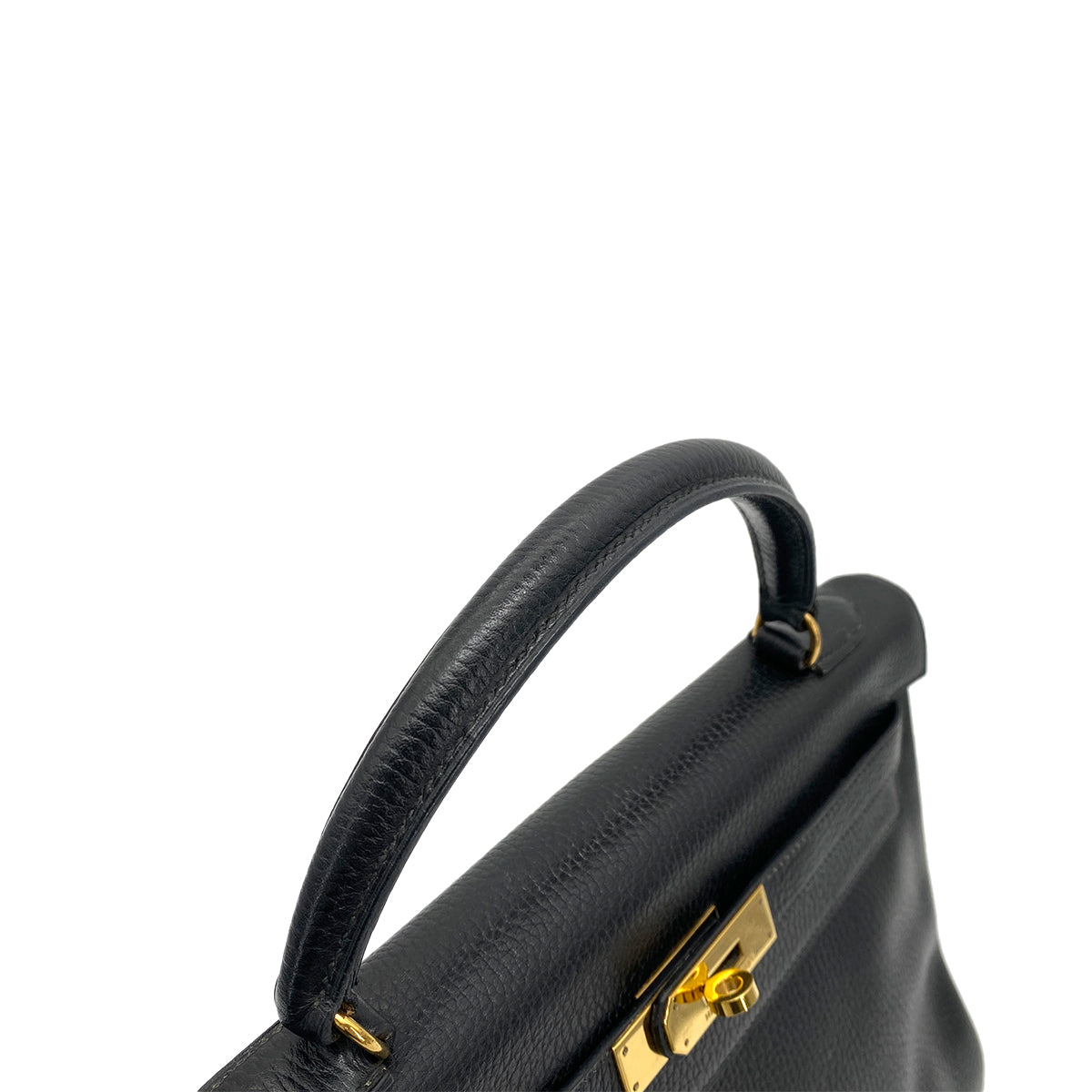 HERMES KELLY 32 RETOURNE BLACK ARDENNES HAND SHOULDER BAG 〇T GHW 90261213