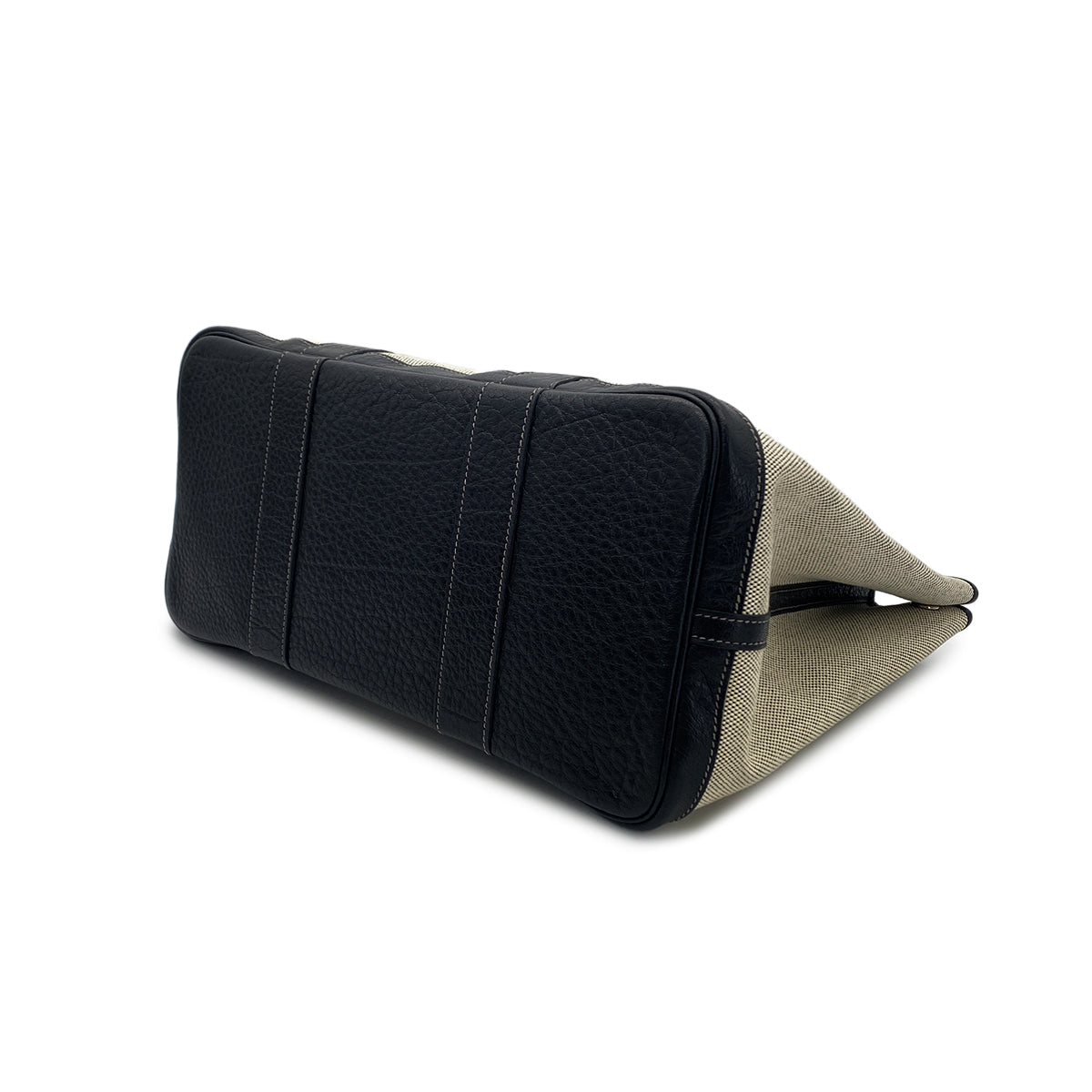 HERMES GARDEN PARTY 36 PM BLACK TOILE H BUFFLE SKIPPER TOTE BAG □J 90261217