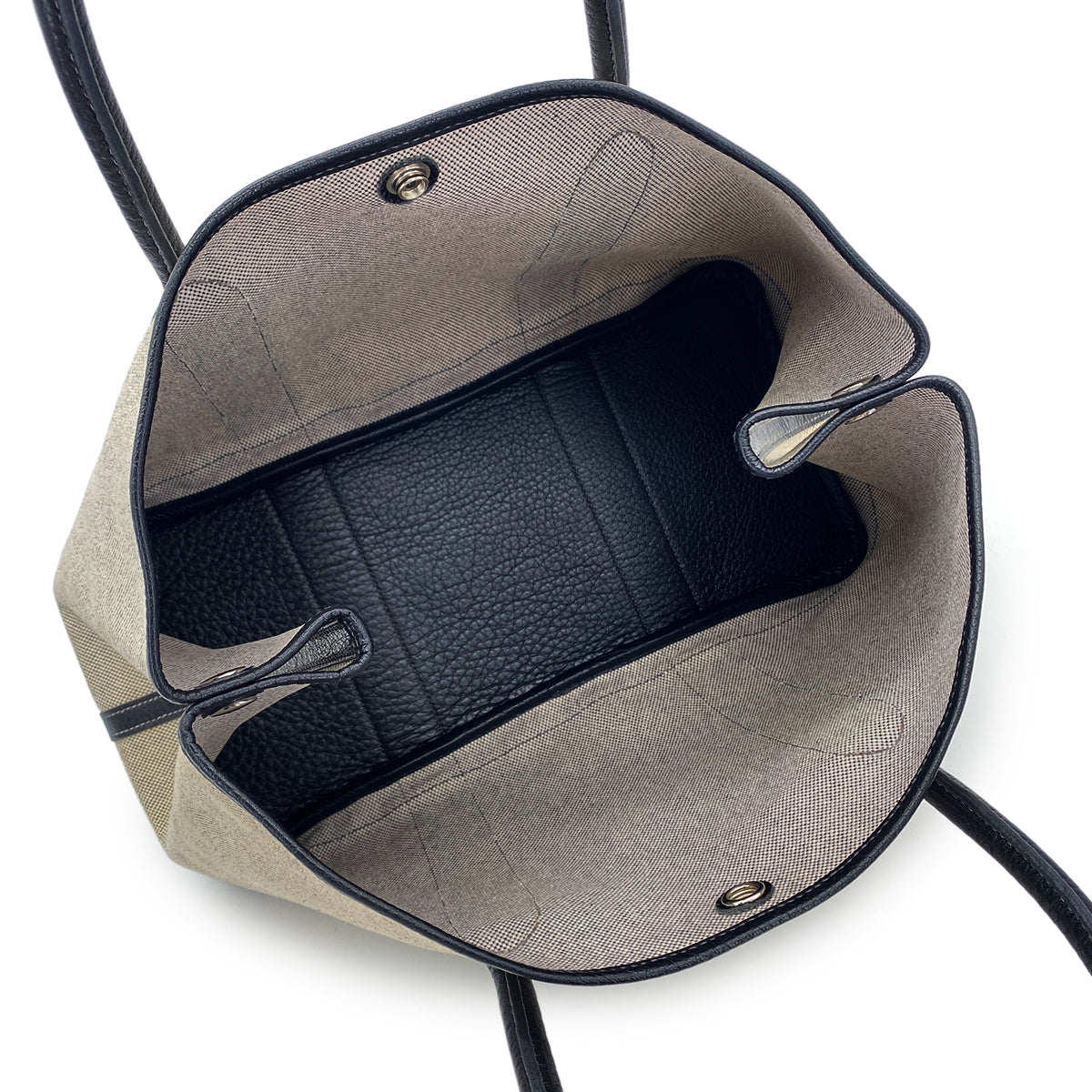 HERMES GARDEN PARTY 36 PM BLACK TOILE H BUFFLE SKIPPER TOTE BAG □J 90261217