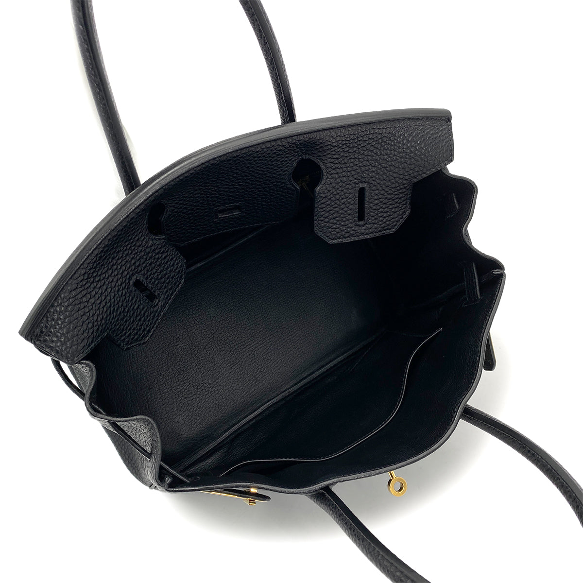 HERMES BIRKIN 30 BLACK TOGO HAND BAG □J GHW 90261226