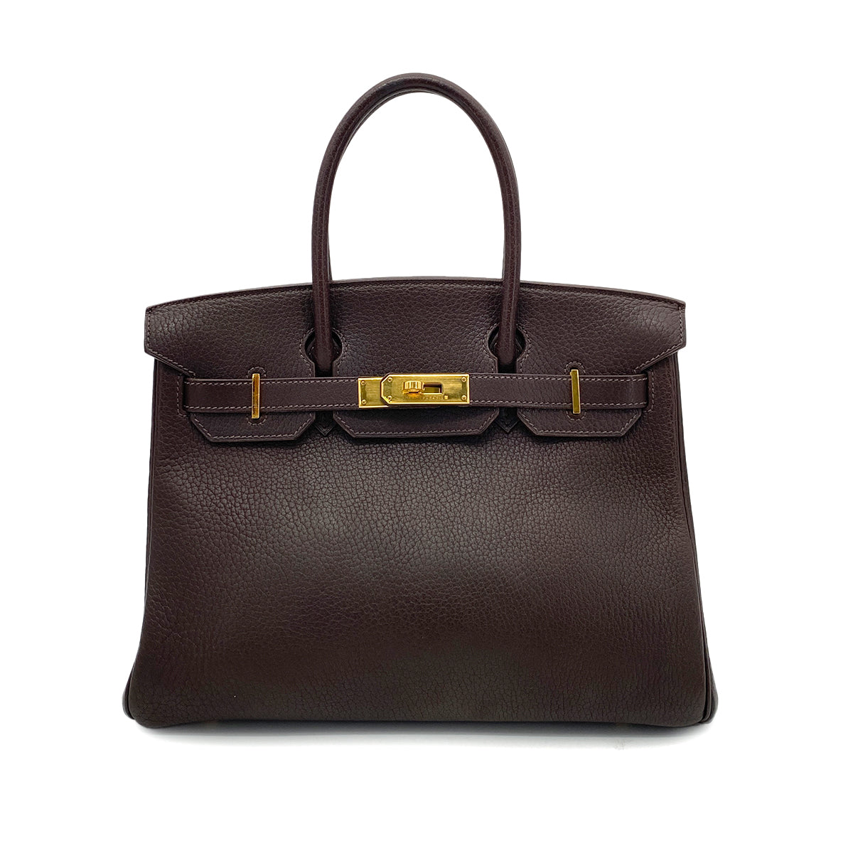 HERMES BIRKIN 30 BROWN FJORD HAND BAG □A GHW 90261231