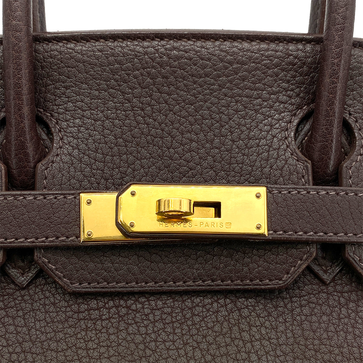 HERMES BIRKIN 30 BROWN FJORD HAND BAG □A GHW 90261231