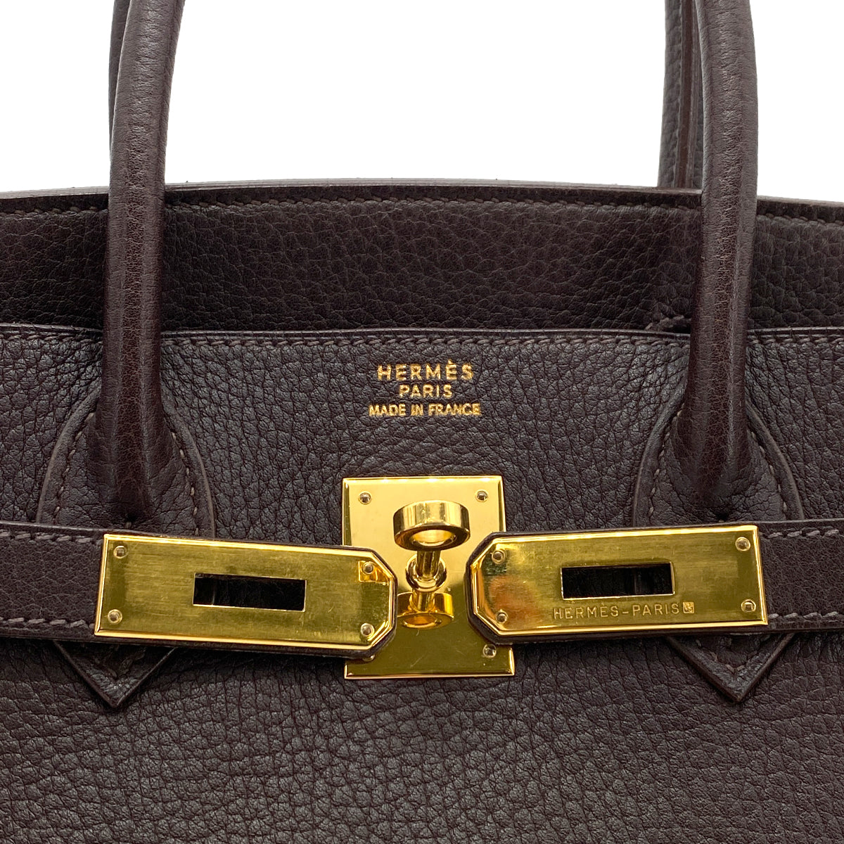 HERMES BIRKIN 30 BROWN FJORD HAND BAG □A GHW 90261231