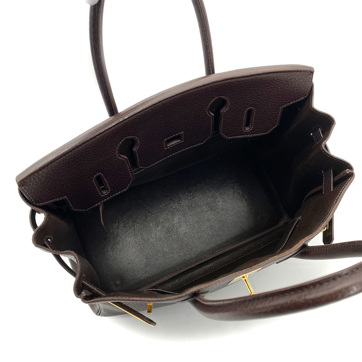 HERMES BIRKIN 30 BROWN FJORD HAND BAG □A GHW 90261231