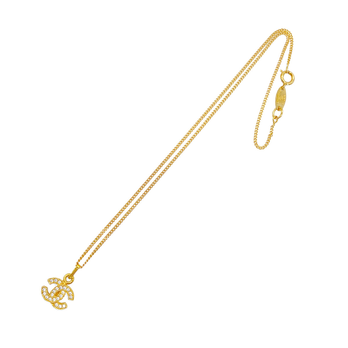 CHANEL VINTAGE NECKLACE COCOMARK RHINESTONE ACCESSORY 90261259