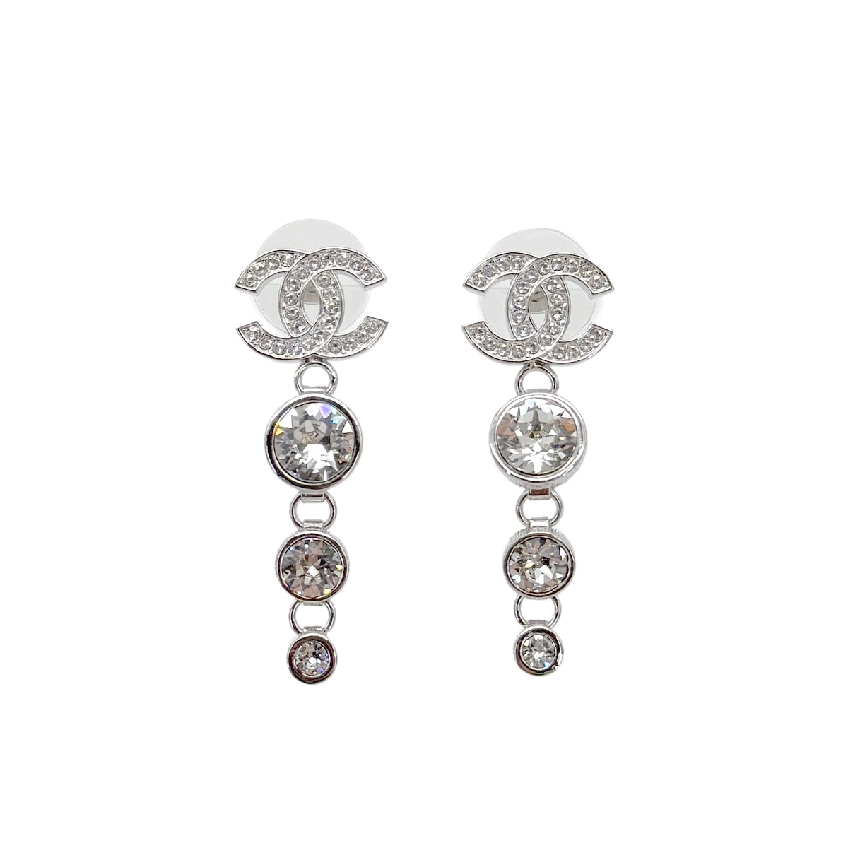 CHANEL EARRINGS COCO MARK RHINESTONE SWING ACCESSORY B23S 90261269