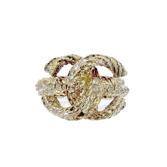 CHANEL COCO MARK RHINESTONE RING GOLD ACCESSORY 17A 90261278
