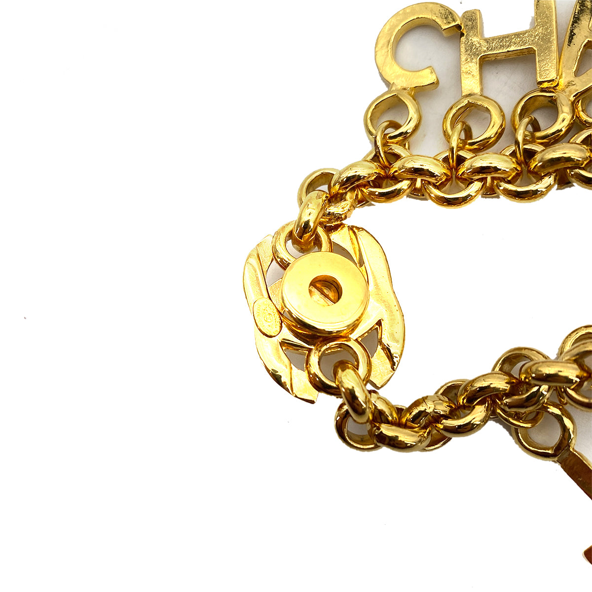 CHANEL VINTAGE BRACELET TURN ROCK LOGO ACCESLOGO 96P 90261280