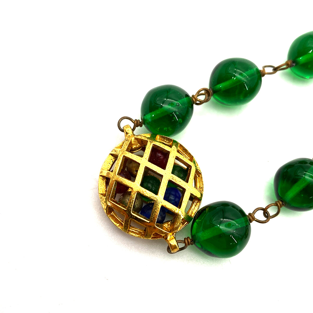 CHANEL VINTAGE NECKLACE GRIPOIX GREEN ACCESSORY 90261281